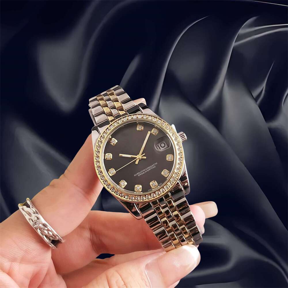 New Fashion White Collar Watch Women's Calendar High-end Student Watch Simple Korean Round Rose Gold Women's Watch