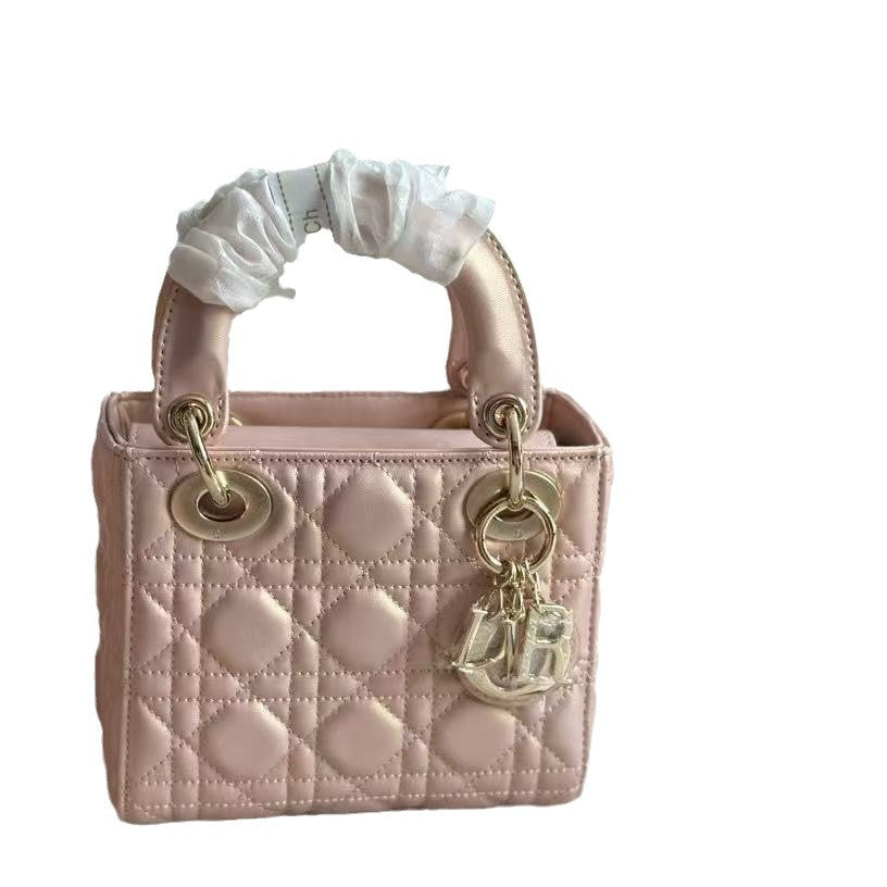 High Quality Pearlescent Diana Lingge Chain Bag Explosive Sheepskin Handbag Shoulder Crossbody Bag