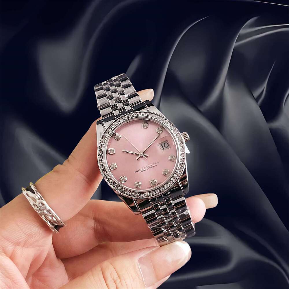 New Fashion White Collar Watch Women's Calendar High-end Student Watch Simple Korean Round Rose Gold Women's Watch