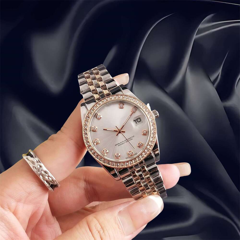 New Fashion White Collar Watch Women's Calendar High-end Student Watch Simple Korean Round Rose Gold Women's Watch